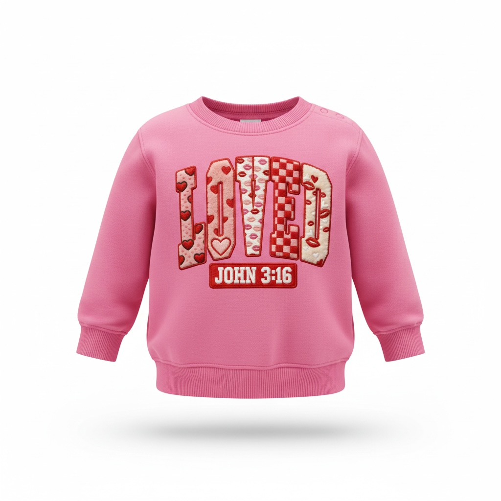 Youth Small Loved 3:16 pink sweatshirt