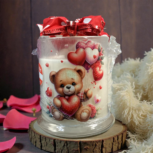 Valentines glass candles