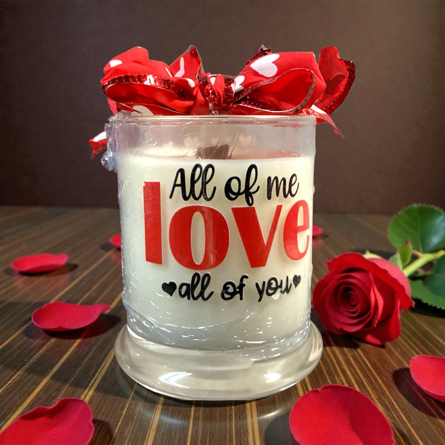 Valentines glass candles