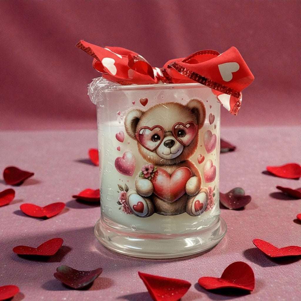 Valentines glass candles