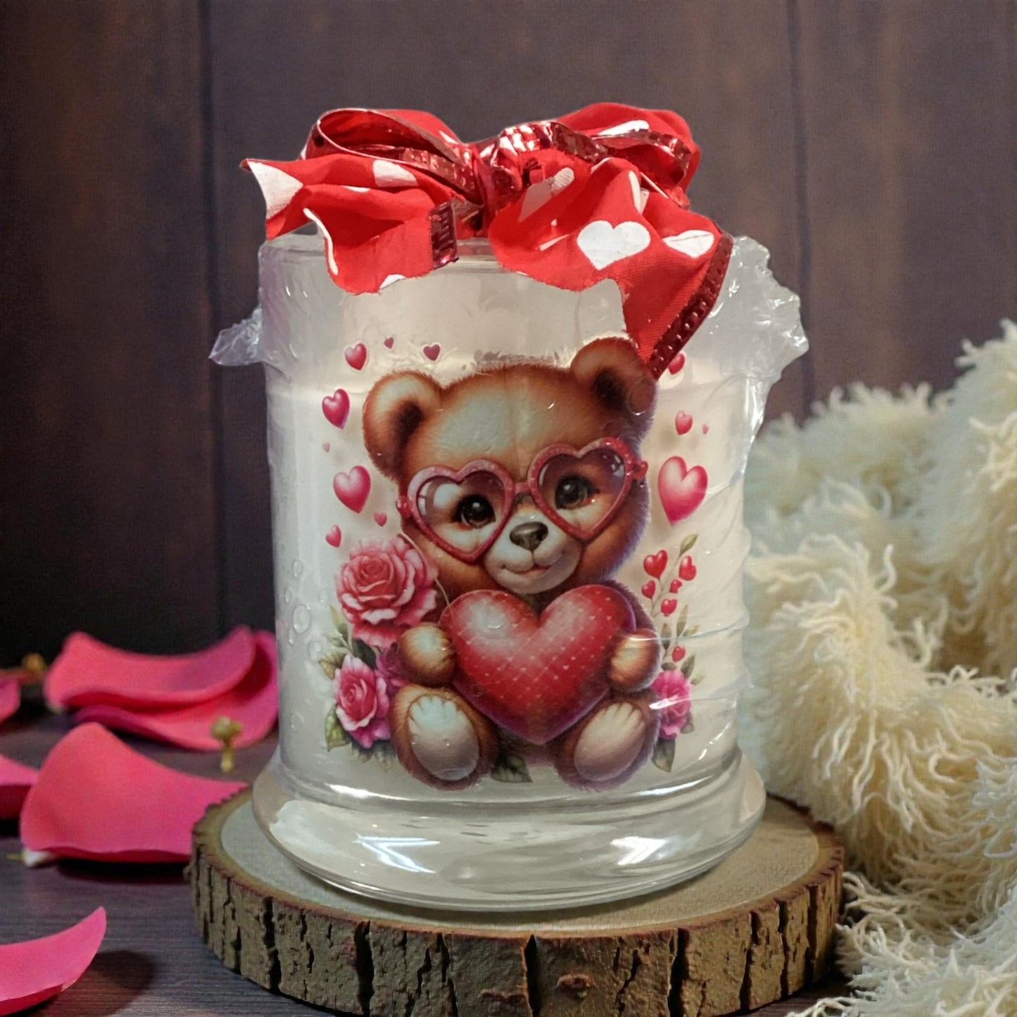 Valentines glass candles