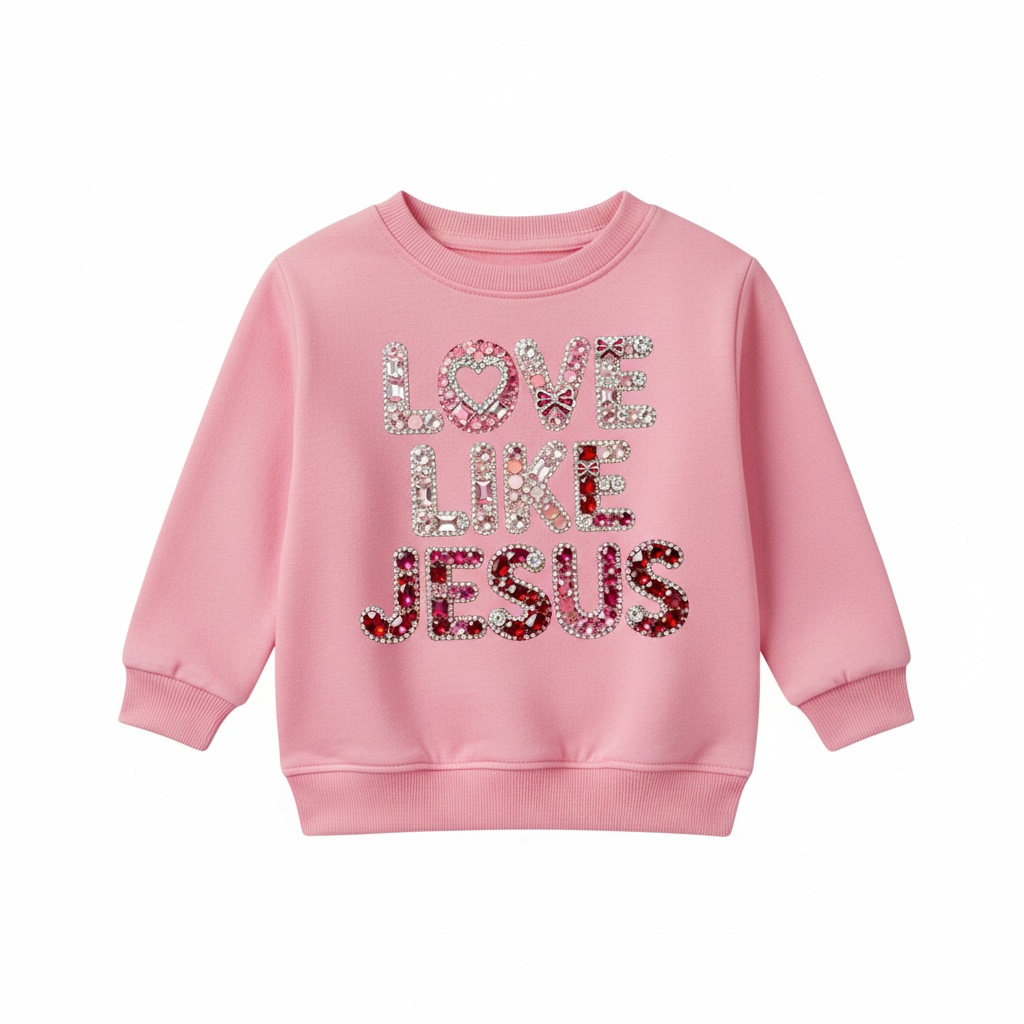 Youth Small Pink Love like Jesus sweatshirt