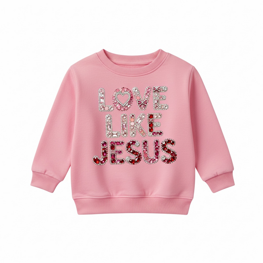 Youth Small Pink Love like Jesus sweatshirt