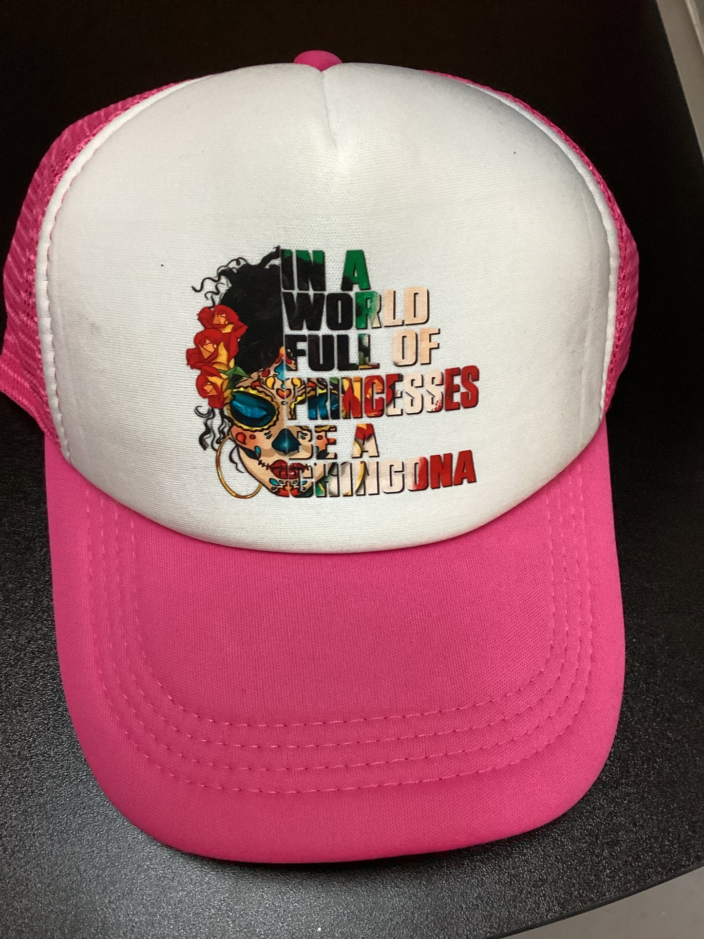 In a world baseball hat