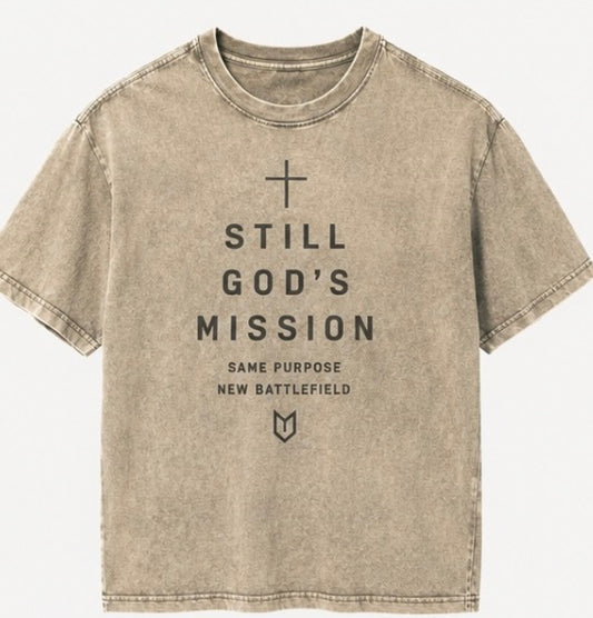 Men’s adult beige vintage Christian military T-shirt